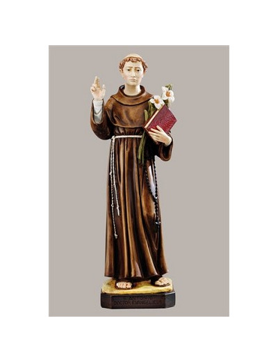 St Antoine 80 cm résine polychrome PEINT à la MAIN