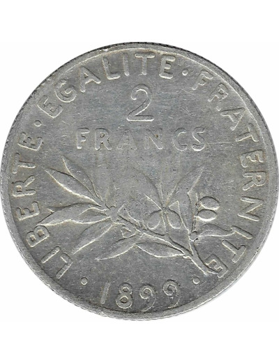 FRANCE 2 FRANCS SEMEUSE 1899 TB+