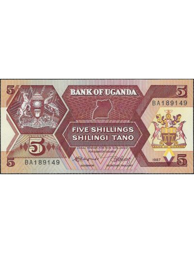 OUGANDA 5 SHILLINGS 1987 SERIE BA NEUF W27