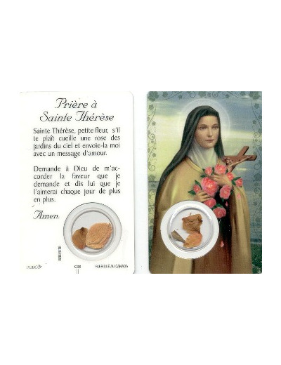 Carte-prière avec insertion STE THÉRÈSE
