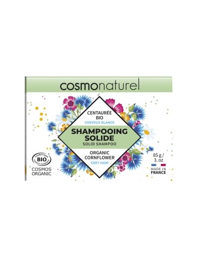 Shampoing solide cheveux blancs Centaurée bio 85g