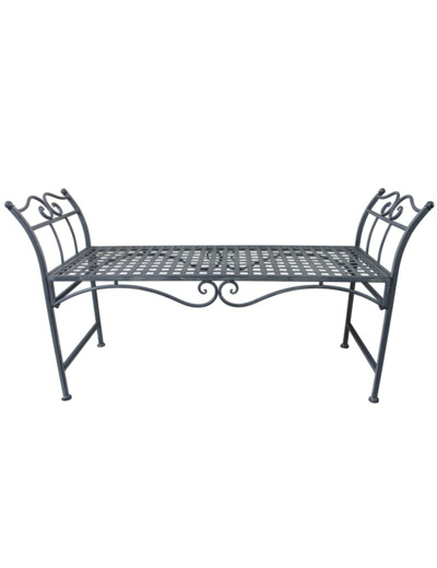 Banc de jardin fer quadrillé 115x42x67cm