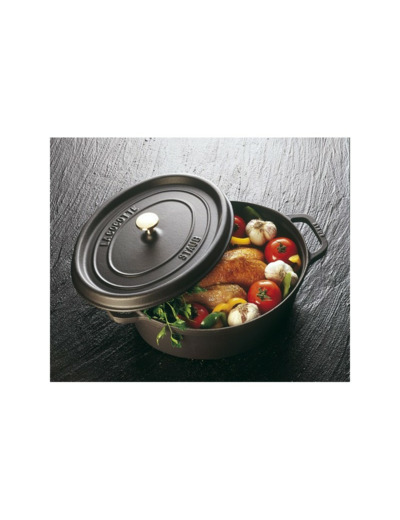 COCOTTE EN FONTE OVALE 31 cm GRISE