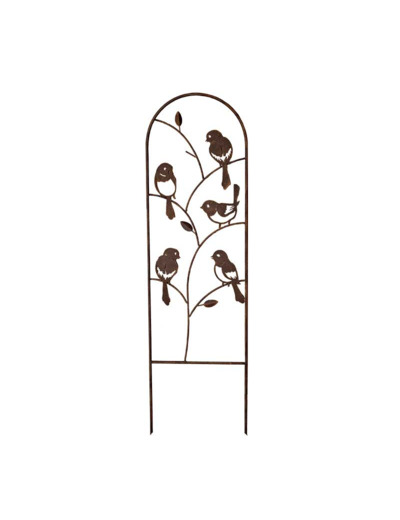 Treillage oiseaux fer marron 1x25x88cm