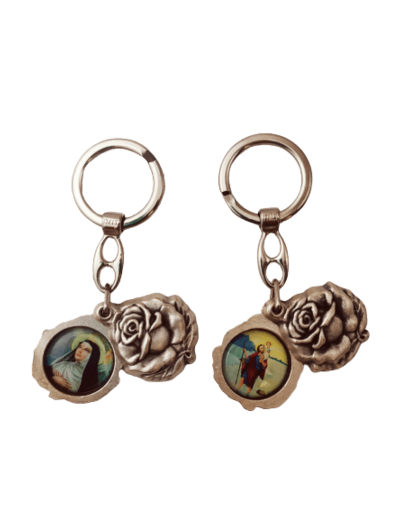 Porte-Clefs en Métal en Forme de Rose - CHRISTOPHE/RITA