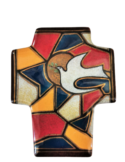 Vitrail du St Esprit Tr  9,4X7,5cm - EMAUX DU LIBAN