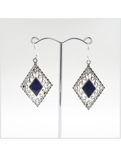 Boucles d'oreilles Lapis Lazuli et Argent Massif