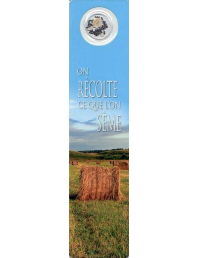 Signet plastifié avec médaille sous sachet- RECOLTE et SEME