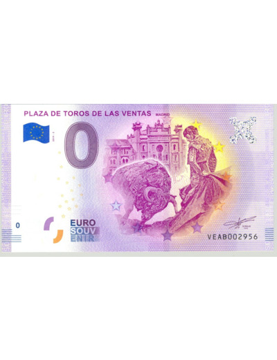 ESPAGNE 2019-2 PLAZA DE TOROS DE LAS VENTAS BILLET SOUVENIR 0 EURO TOURISTIQUE