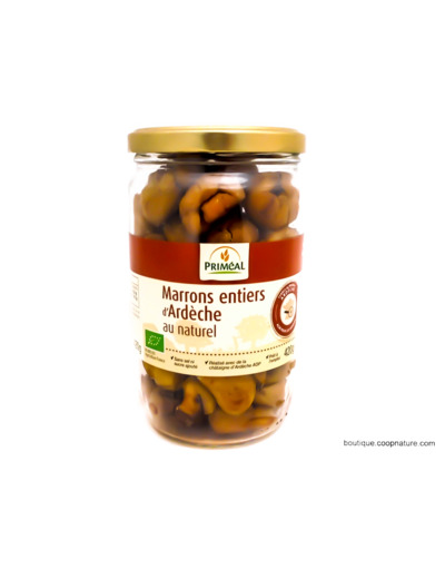 Marrons Entiers d'Ardèche au Naturel Bio 420g