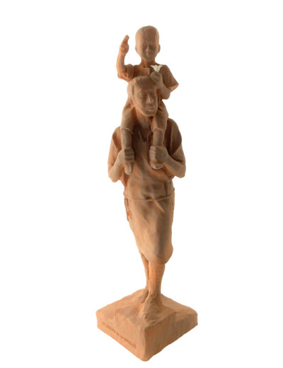Saint Joseph De La Marche - Statue en albâtre 43cm - Couleur