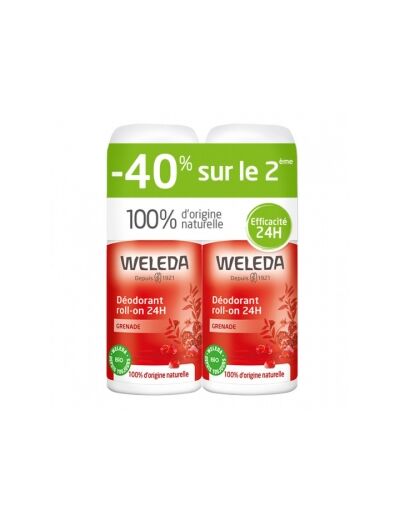 Duo Déodorant roll on 24h Grenade 2x50ml