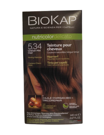 Coloration Nutricolor Delicato 5.34 Châtain Miel Clair-140 ml-Biokap