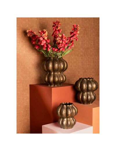 Vase rond bronze en céramique 22cm
