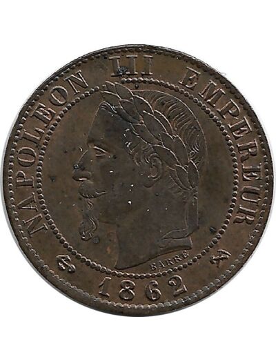 FRANCE 1 CENTIME NAPOLEON III 1862 K SUP