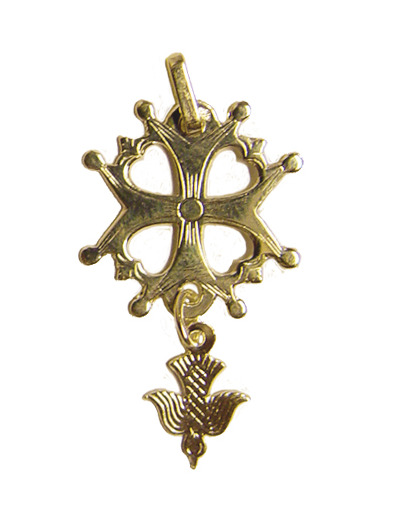 Croix Huguenote en Plaqué Or 17mm
