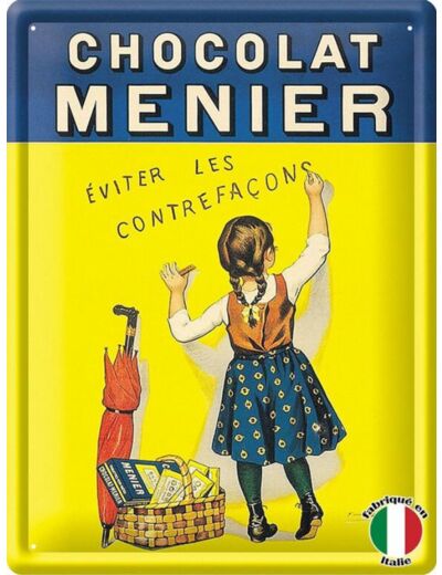 Plaque métal Cocolat Menier Eviter les Contrefaçons - 30 x 40 cm - 56004