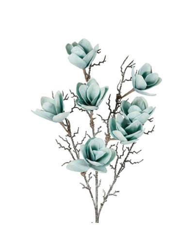 Fleur artificielle polyéthylène Magnolia turquoise 107cm