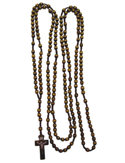 Rosaire Perles en Bois sur Corde 20 Dizaines - PALISSANDRE