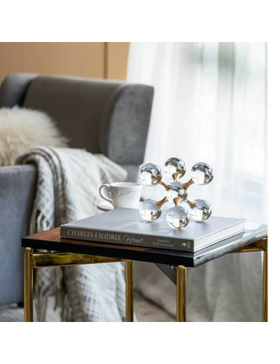 Décoration moléculaire métal verre 17cm