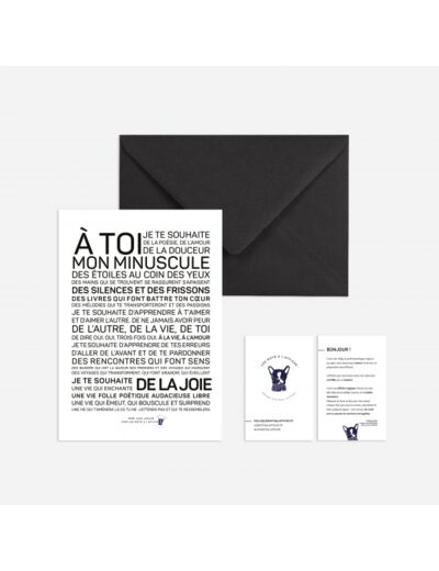 Carte A toi mon minuscule - Les Mots à L’Affiche