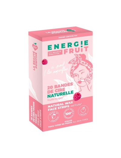 Bandes de cire froide naturelles visage Fruits rouges 20 bandes