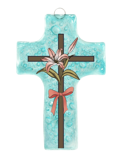 Croix en verre 8x12cm- LYS