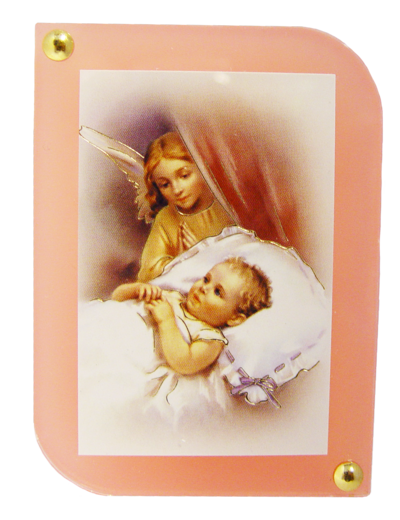 Cadre en Plexiglas 44x66mm - ANGE GARDIEN ROSE