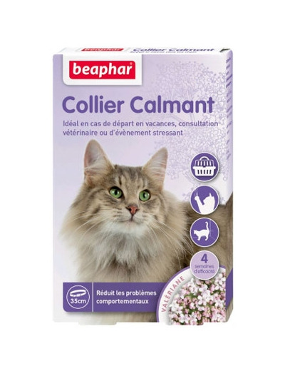 Collier calmant pour chat à base de valériane et lavande