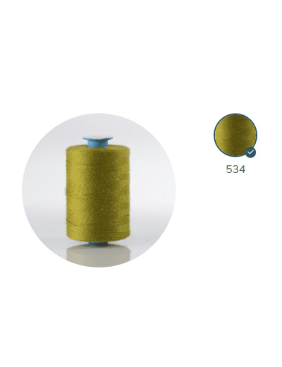 ZX 35 - 534 MOUTARDE FIL À COUDRE 100% POLYESTER TRÈS RÉSISTANT bobine 500m