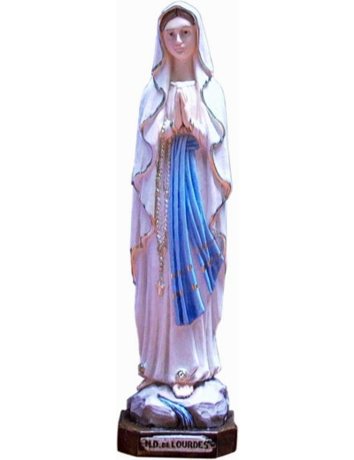Vierge de Lourdes 20 cm résine polychrome peinte main