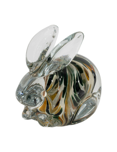 Presse papier lapin verre marron 11x7x10cm