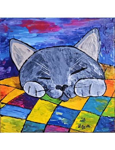 Tableau 3D 20x20cm "Hello Kitty #1"
