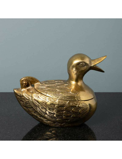 Boite canard aluminium dorée 14x20x10cm