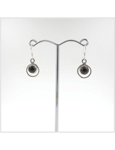 Boucles Onyx en argent massif