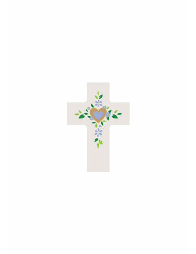Croix  - Tu remplis mon coeur - galet 11x7,5cm