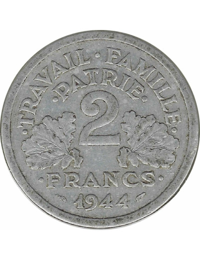 FRANCE 2 FRANCS BAZOR 1944 B TB+