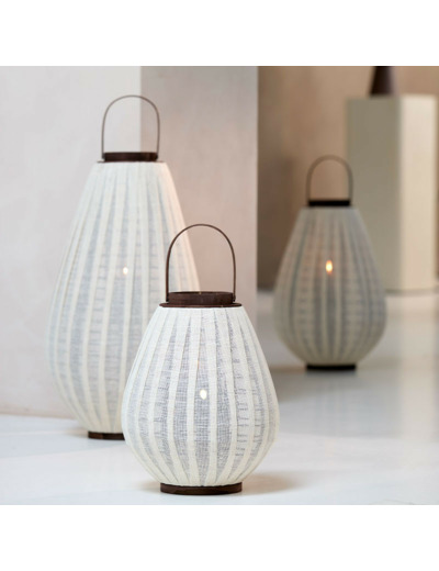 Lanterne à vent DAZIO toile naturel 32x40cm