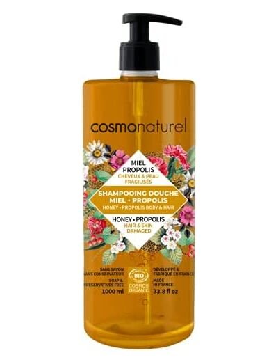 SHAMPOOING DOUCHE MIEL PROPOLIS 1L Cosmo Naturel