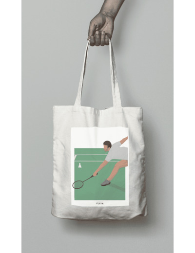 Tote bag ou sac "Joueur de badminton "