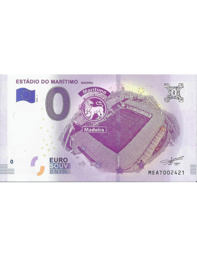 PORTUGAL 2018-1 ESTADIO DO MARITIMO 0 EURO BILLET SOUVENIR TOURISTIQUE  NEUF