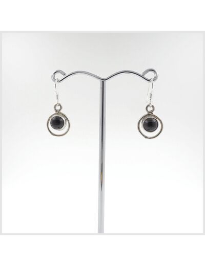 Boucles Onyx en argent massif