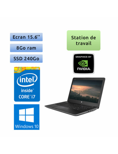 HP Zbook 15 G3 - Windows 10 - i7 8Go 240Go SSD - 15.6 - Webcam - M600M - Station de Travail Mobile PC Ordinateur