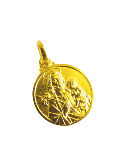 Médaille 14mm en Plaqué Or  - JOSEPH