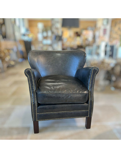 Fauteuil Club Vintage en Cuir Vieilli Turner Camden 67x75cm