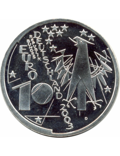 ALLEMAGNE 10 EURO 2003 D 100 ANS MUSEE DE MUNICH SUP ARGENT