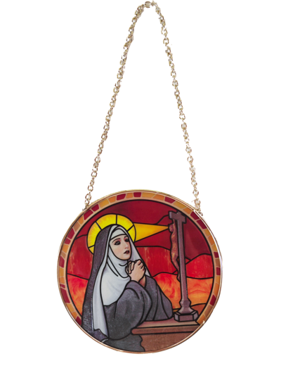 Vitrail Mural en verre D114mm, avec ventouse - STE RITA