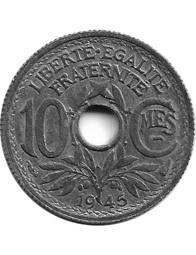 FRANCE 10 CENTIMES LINDAUER petit module 1945 SUP