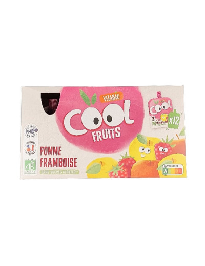 Cool Fruits Pomme Framboise 12x90g Bio
