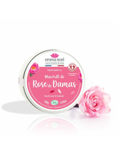 Baume karité au macérât de rose de Damas bio-140g-Emma Noël